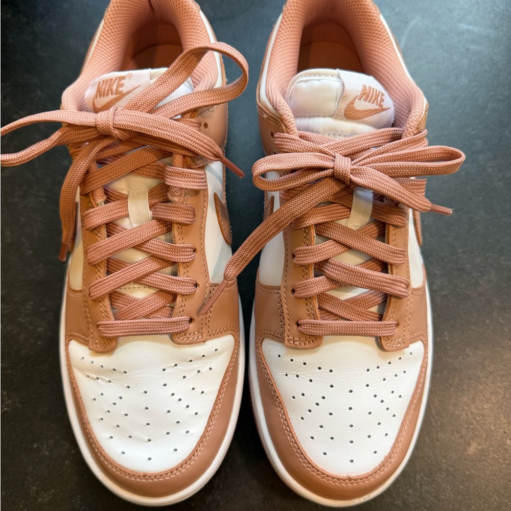 Nike Women's Dunk Low in white/rose whisper size 9